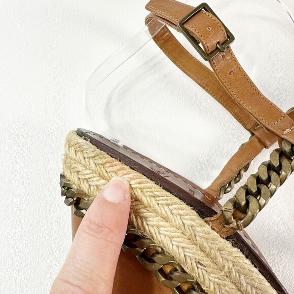 CHRISTIAN LOUBOUTIN Macarena Platform Chain Heels Size 39 US 8.5 Brown Wedge - Picture 5 of 11